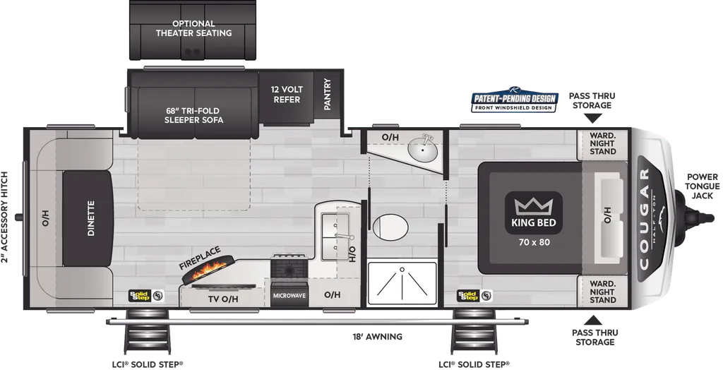 2024 Keystone RV Cougar Half-Ton 25RDS floor plan