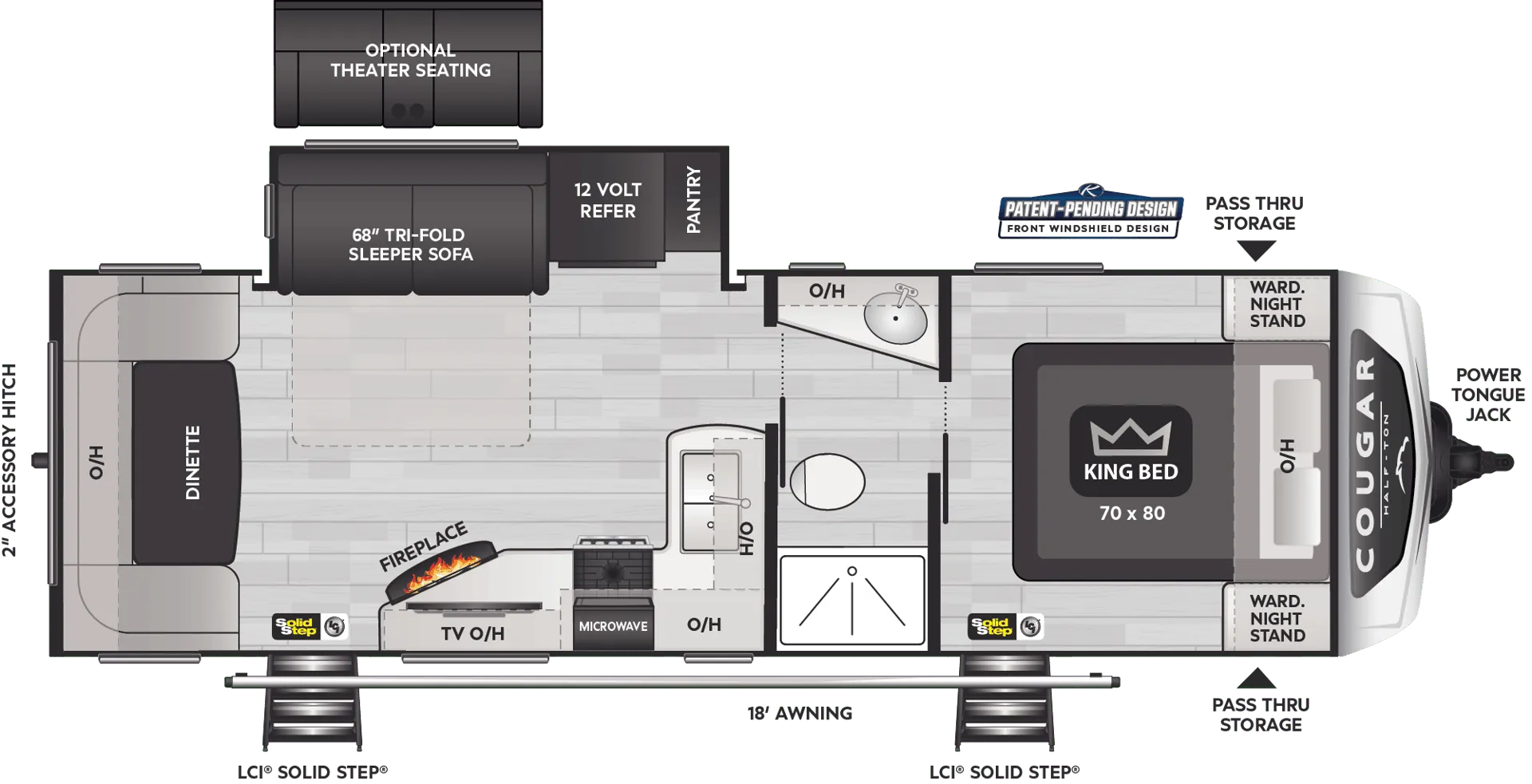 2024 Keystone RV Cougar Half-Ton 25RDS - Floor plan