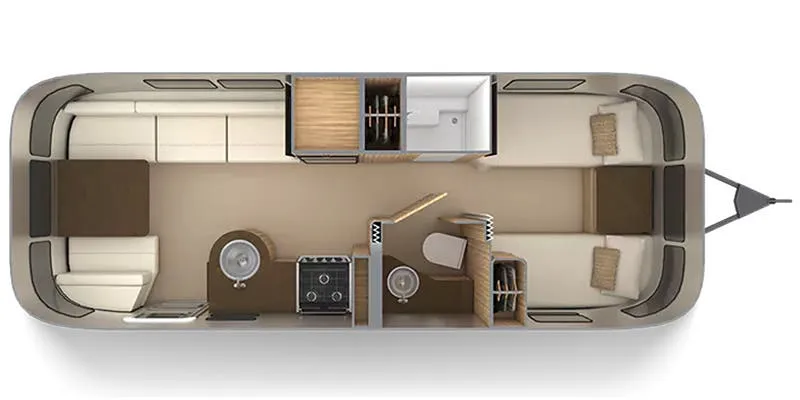 Airstream Flying Cloud 25FB Twin floor plan