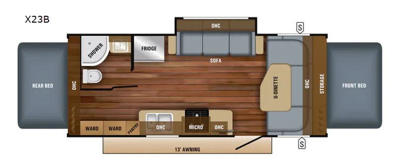 2018 Jayco Jay Feather X23B - Floor plan
