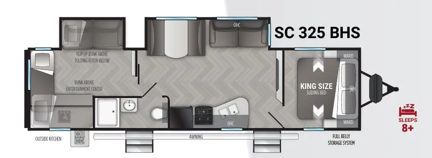 2021 Cruiser RV Shadow Cruiser 325BHS - Floor plan