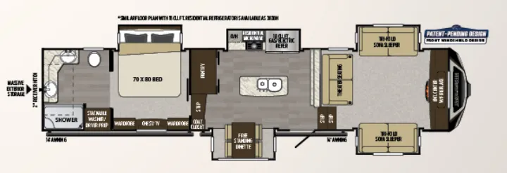 Keystone Avalanche 382FL floor plan