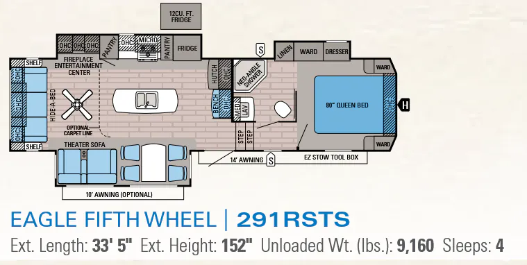 Jayco Eagle 291RSTS floor plan