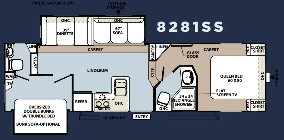 Forest River Rockwood Signature Ultra Lite 8281SS floor plan