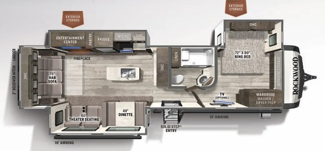Forest River Rockwood Signature 8337RL floor plan