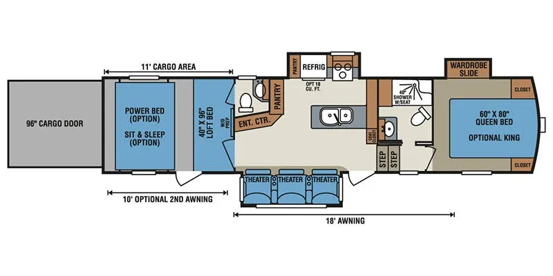 2018 KZ Venom V3411TK - Floor plan