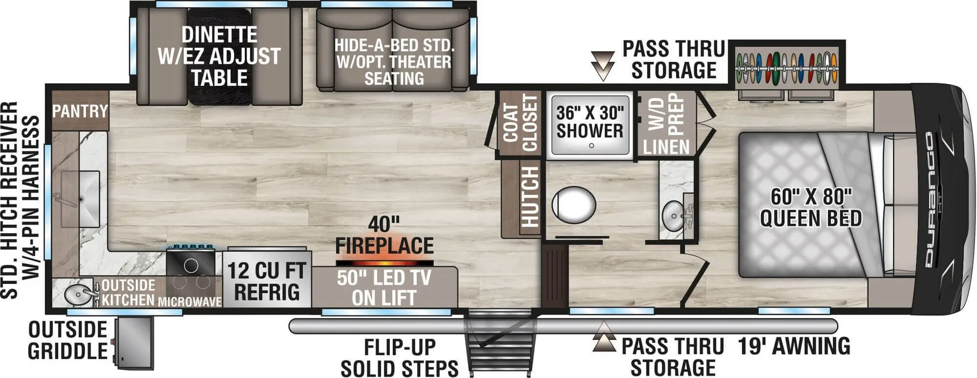 K-Z Durango Half-Ton D240RKD floor plan