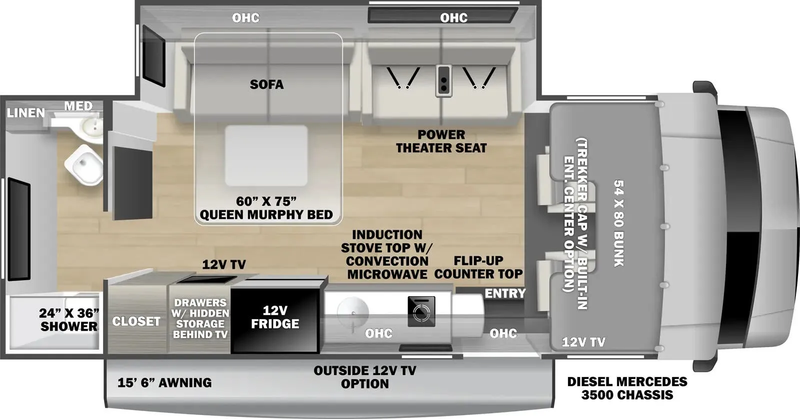 Forest River Sunseeker MBS 2400T floor plan