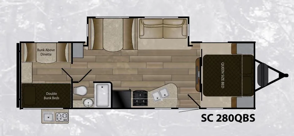 2018 Cruiser RV Shadow Cruiser 280QBS - Floor plan