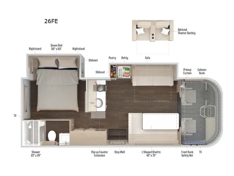 2027 Winnebago Sunflyer 26FE - Floor plan