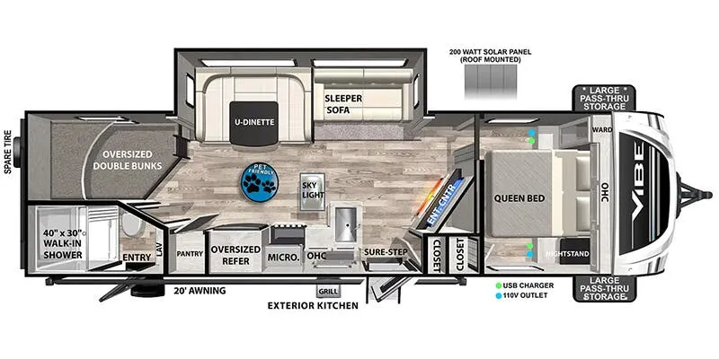 Forest River Vibe West 26DB floor plan
