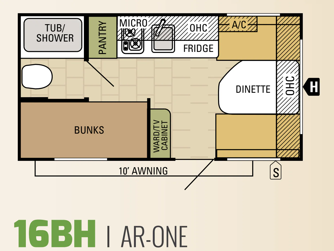 Starcraft AR-ONE 16BH floor plan