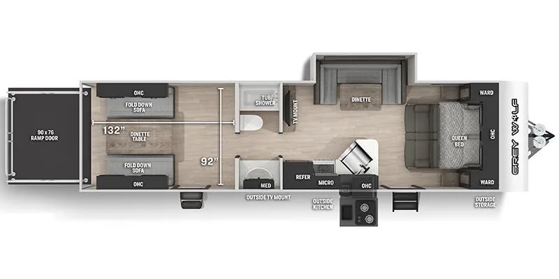 2021 Forest River Cherokee Grey Wolf 27RR - Floor plan