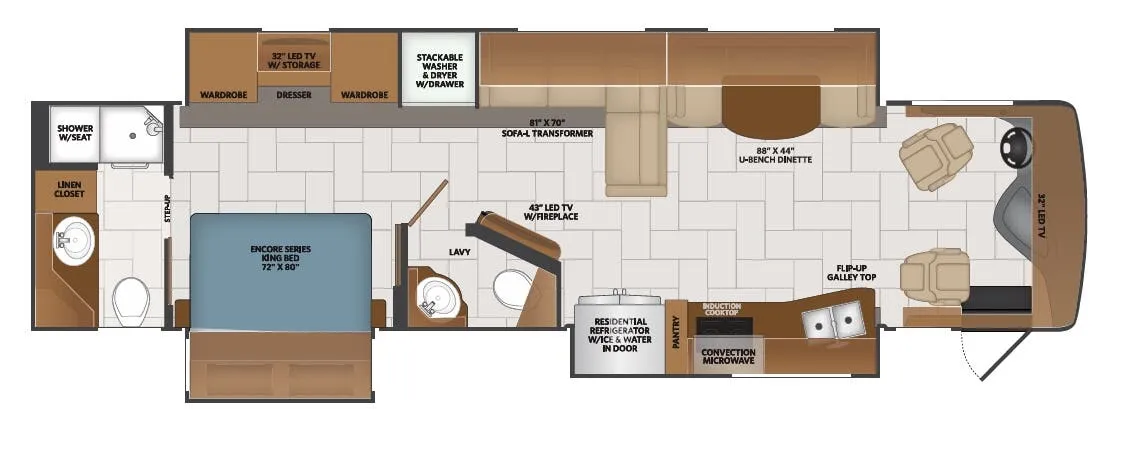 Fleetwood Discovery 38K floor plan