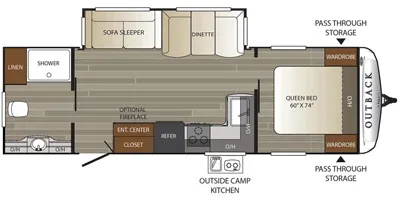 2018 Keystone OUTBACK 266RB - Floor plan
