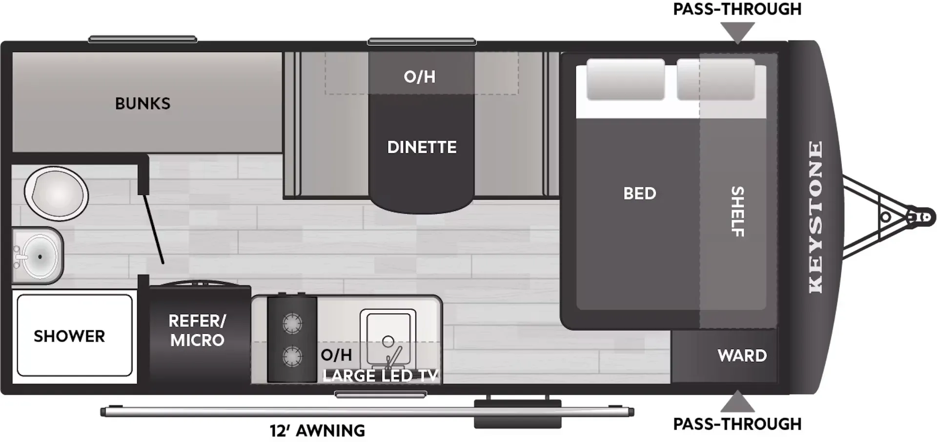 Keystone Passport Classic 160BHC floor plan