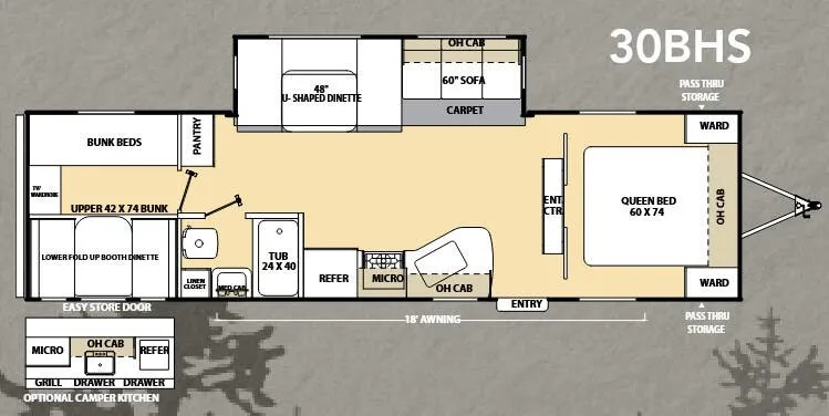 Coachmen Catalina Deluxe 30BHS floor plan