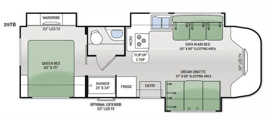Thor Motor Coach Citation 29TB floor plan