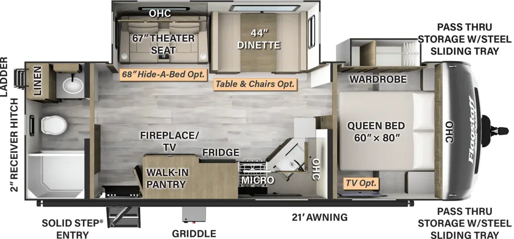2023 Forest River Flagstaff Super Lite 26RBWS floor plan