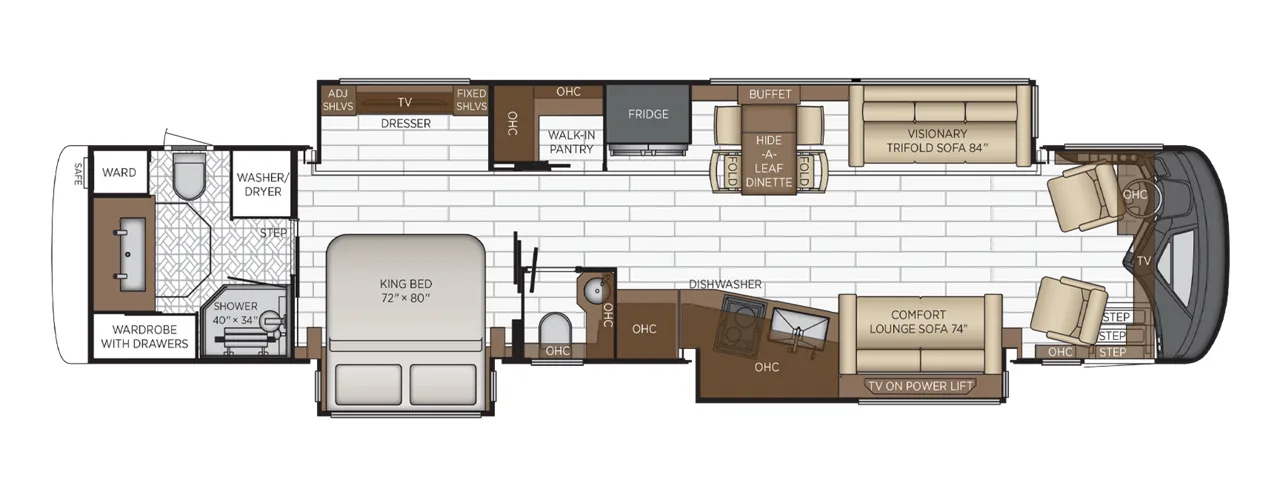 Newmar King Aire 4596 floor plan