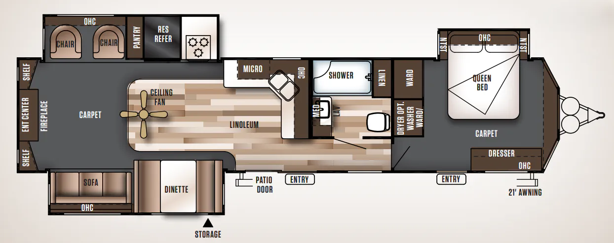 Forest River Wildwood DLX 400RETS floor plan