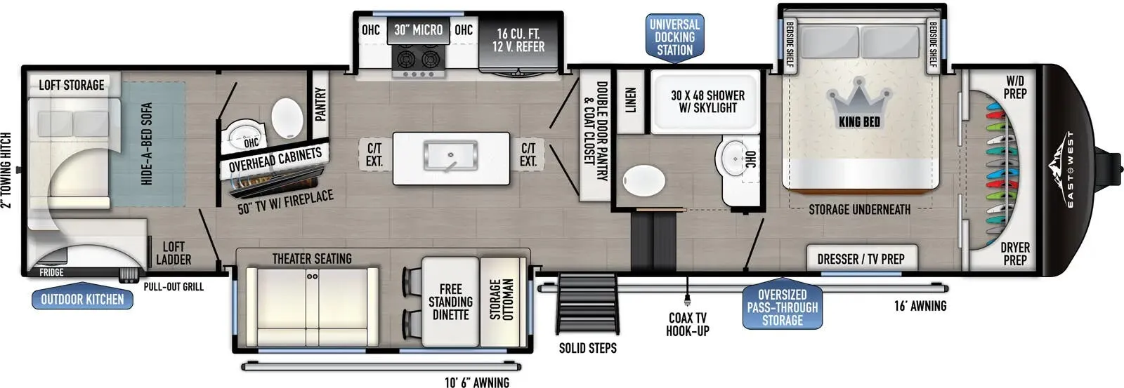 East to West Blackthorn 3700BH-OK floor plan