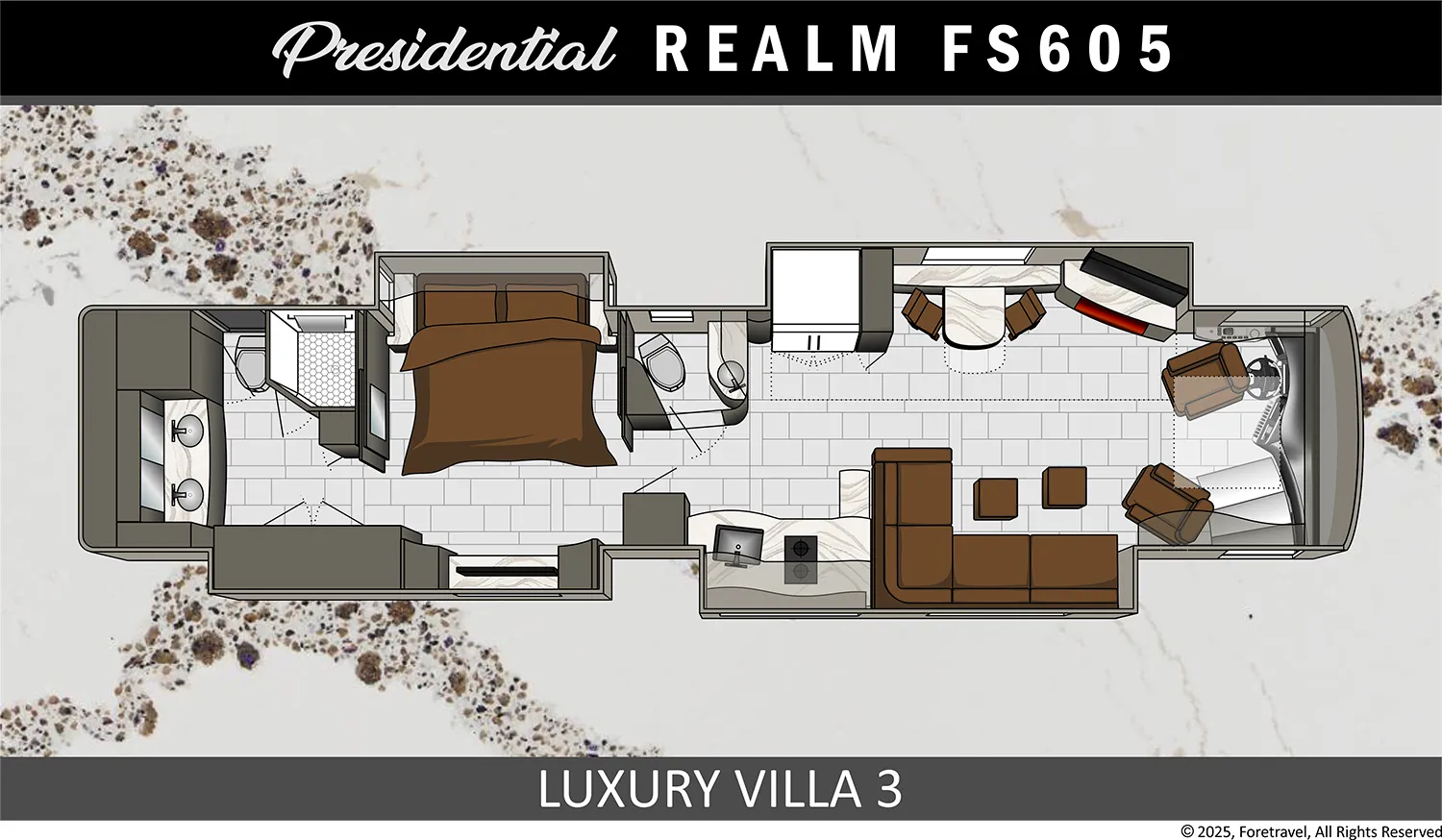 Foretravel Realm Presidential LV3 floor plan
