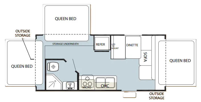 Forest River Cherokee Grey Wolf T18 Hybrid floor plan