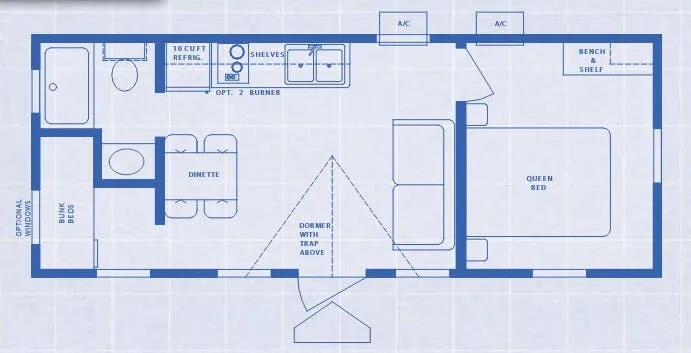 Canterbury RV Deluxe Cabins CC-29S floor plan