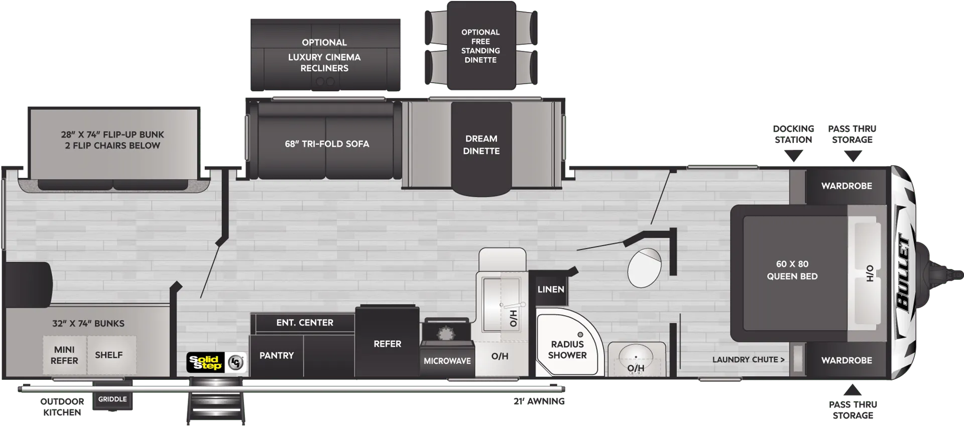 Keystone Bullet 331BHS floor plan