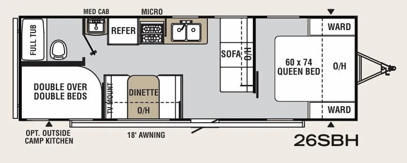 Forest River Viking Saga 26SBH floor plan