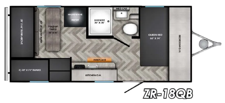 CrossRoads Zinger Lite 18QB floor plan