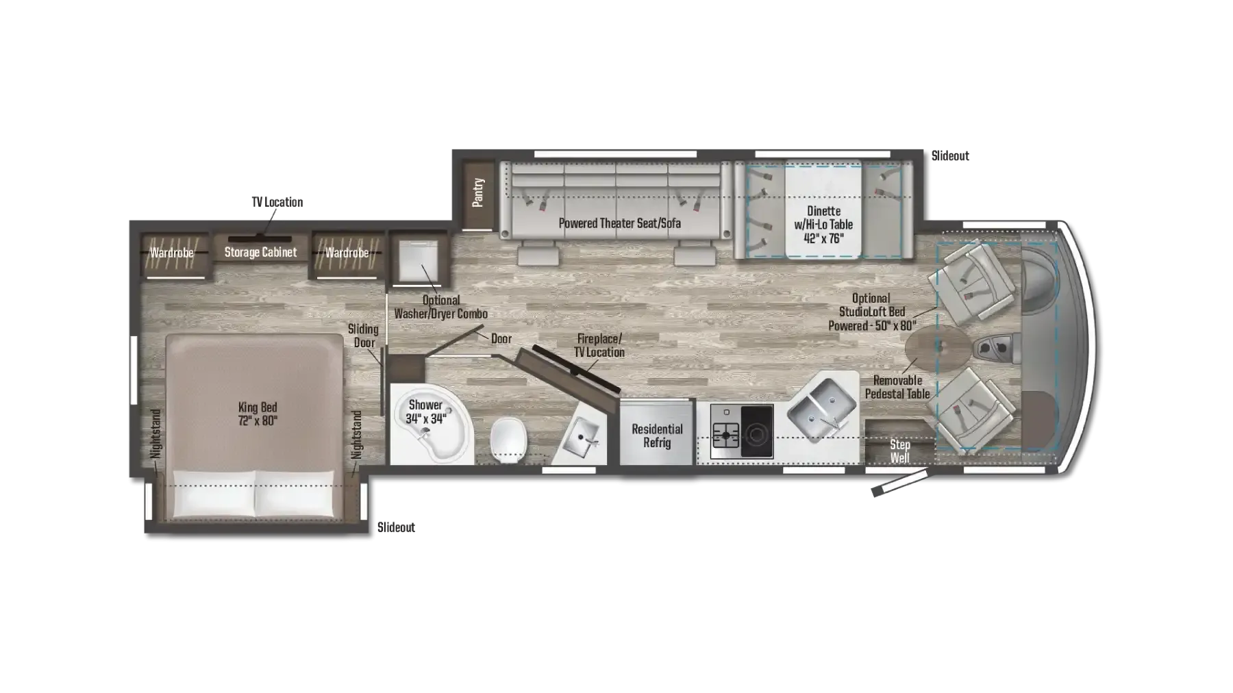 Winnebago Adventurer 34W floor plan
