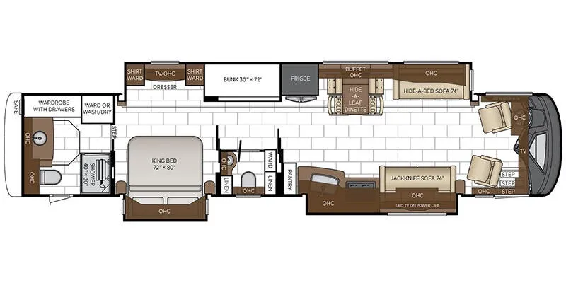 Newmar London Aire 4535 floor plan