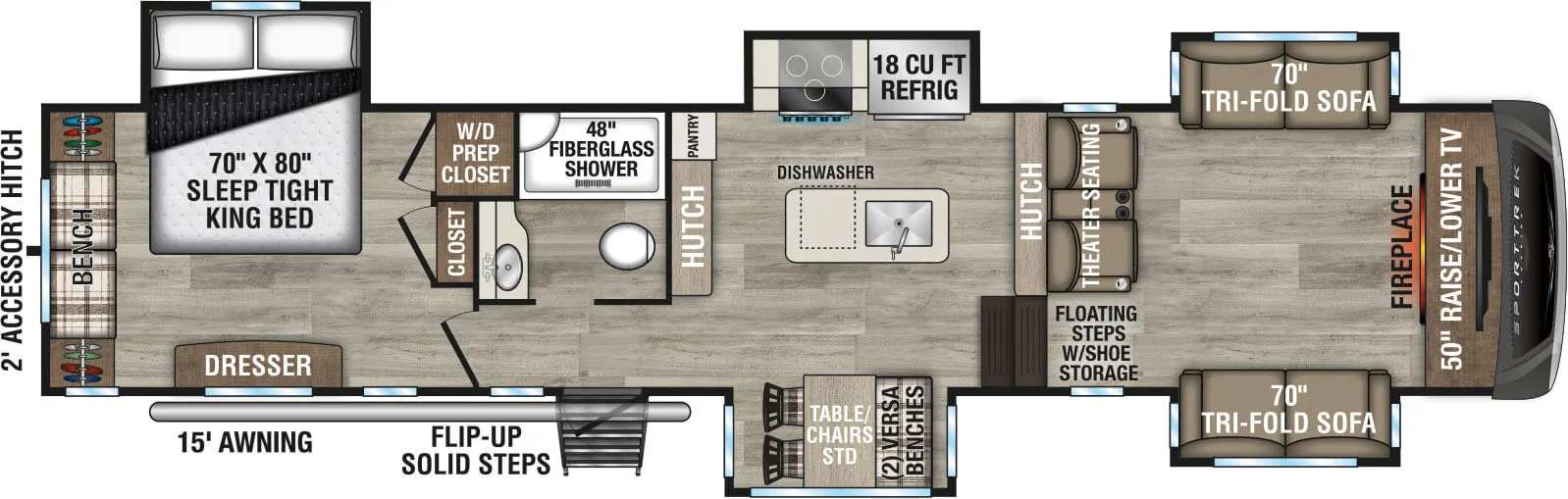 2026 VENTURE RV SPORTTREK TOURING 365VFL - Floor plan