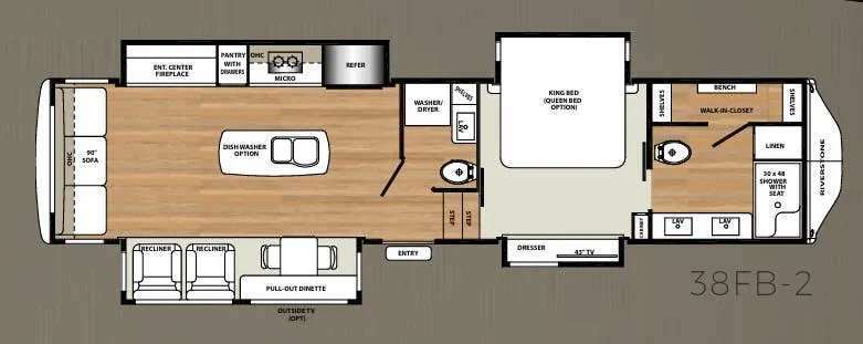 Forest River Riverstone Legacy 38FB2 floor plan