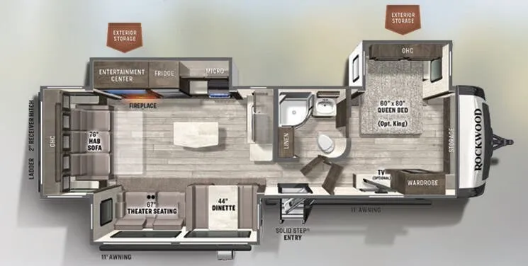 Forest River Rockwood Ultra Lite 2906BS floor plan