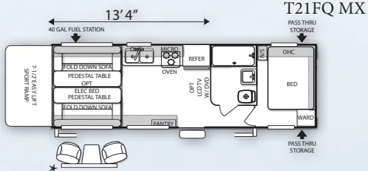 Forest River Shockwave T21FQ floor plan
