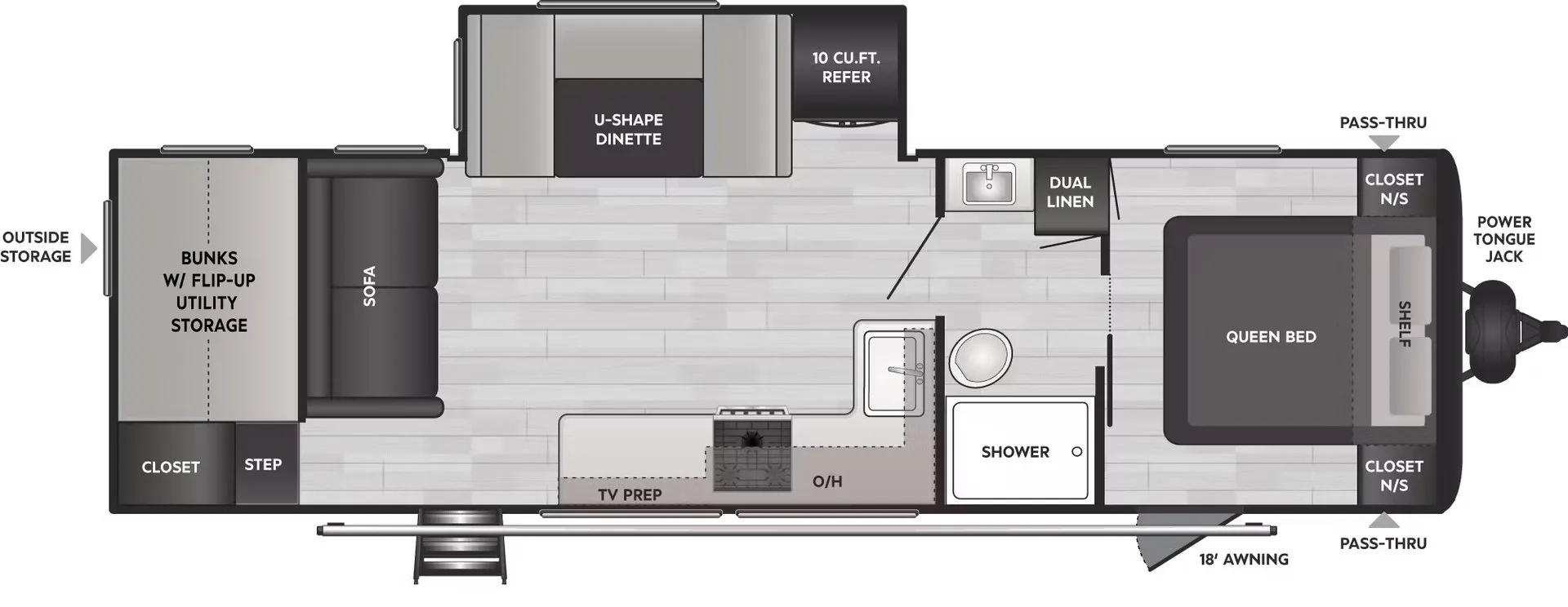 Keystone Hideout Sport 284BH floor plan