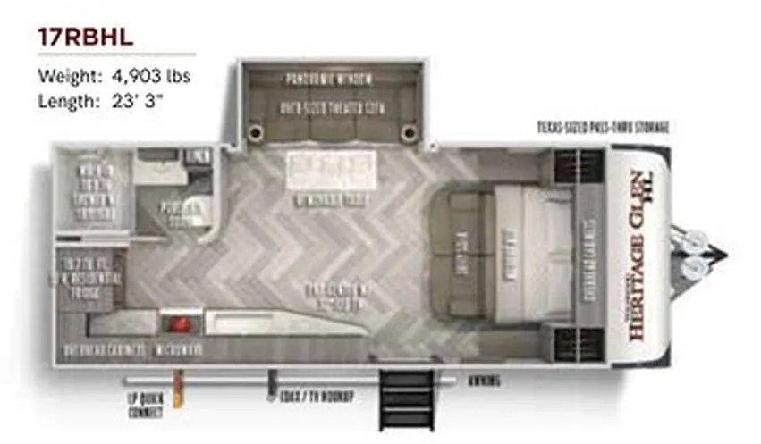 Forest River Wildwood Heritage Glen Hyper-Lyte 17RBHL floor plan