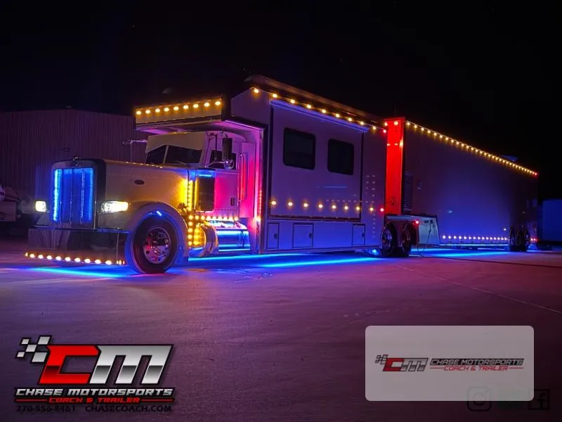 2025 5150 Custom Peterbilt 389 Toterhome Used    w/ 2025 Wildside Liftgate Trailer - Main photo