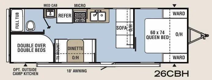 Coachmen Clipper Cadet 26CBH floor plan