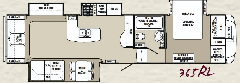 Palomino Columbus 365RL floor plan
