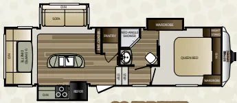 Keystone Cougar Half-Ton 281RDIWE floor plan