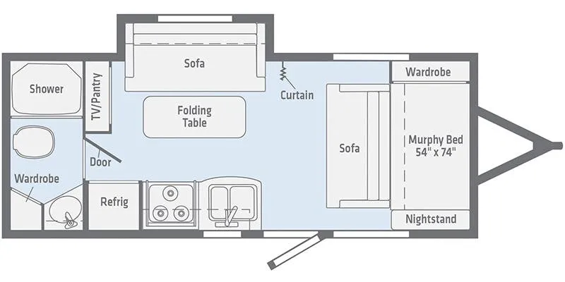 2019 Winnebago Micro Minnie 2106DS floor plan