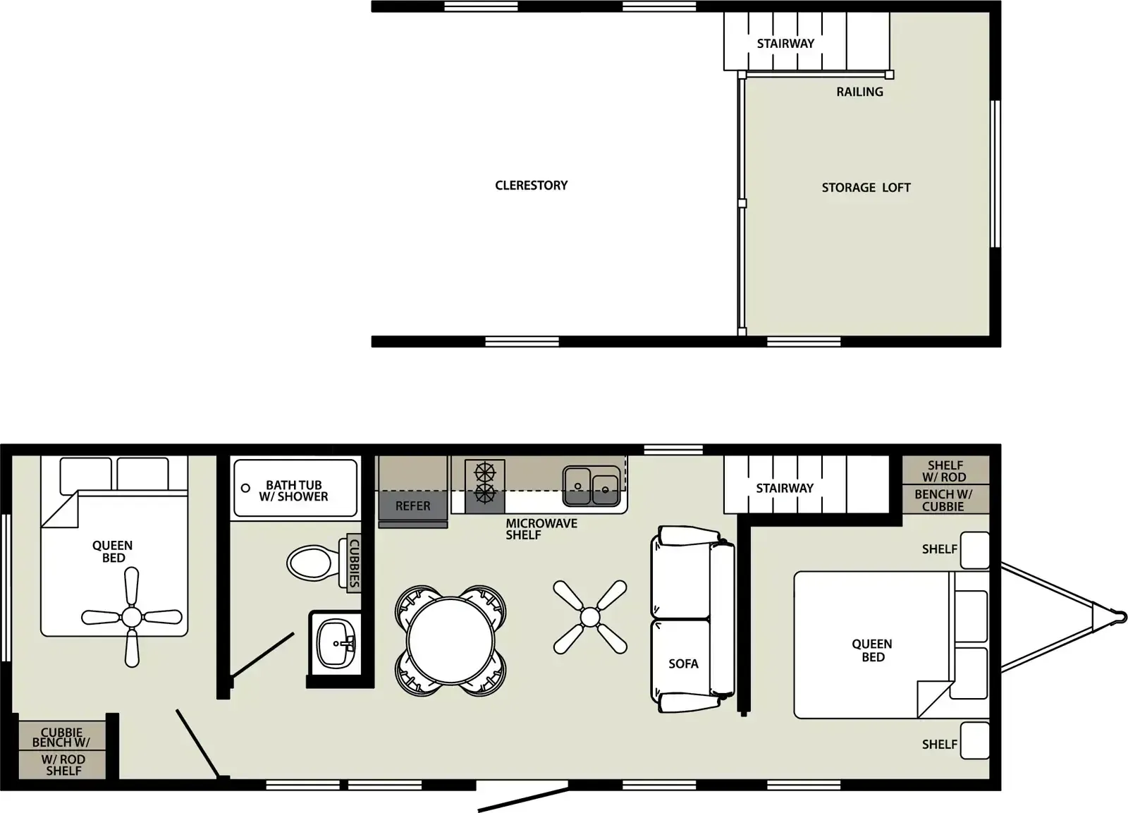 Forest River America's Park Cabins APC-PC-35SL floor plan
