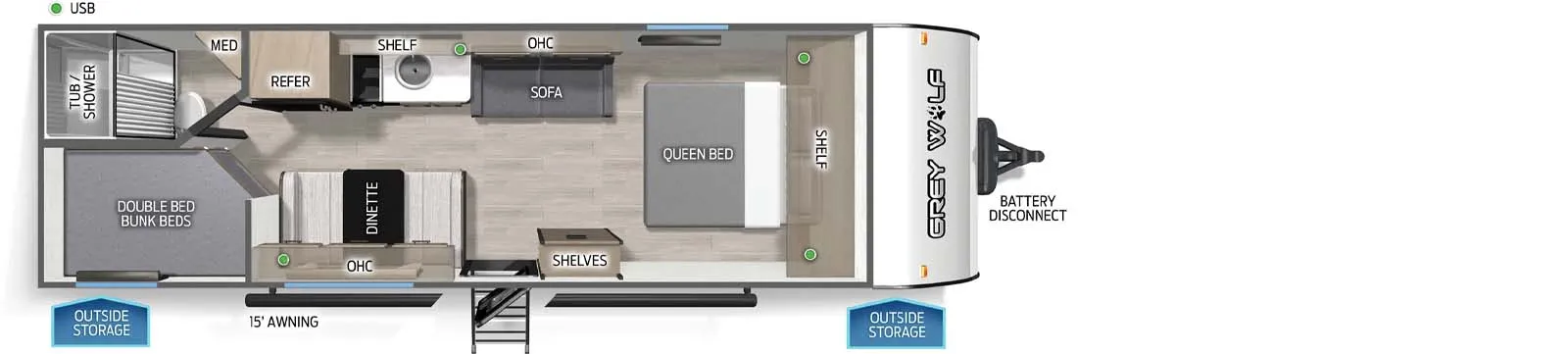 2027 Forest River Cherokee Grey Wolf 26LP - Floor plan