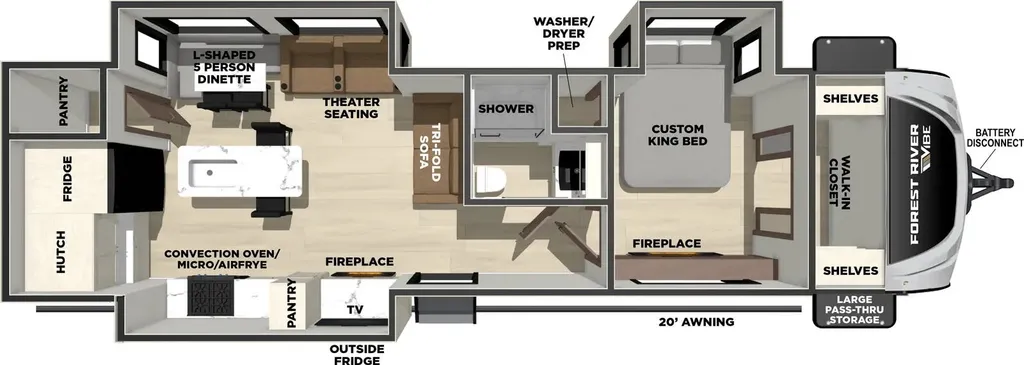 2026 Forest River Vibe 3400XL floor plan