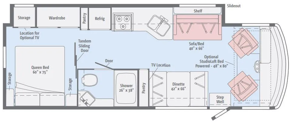 Winnebago Sunstar 29VE floor plan