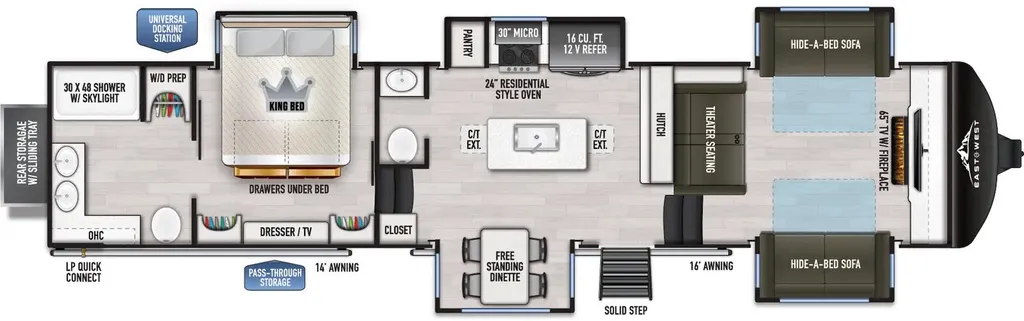 2026 East to West Ahara 380FL floor plan